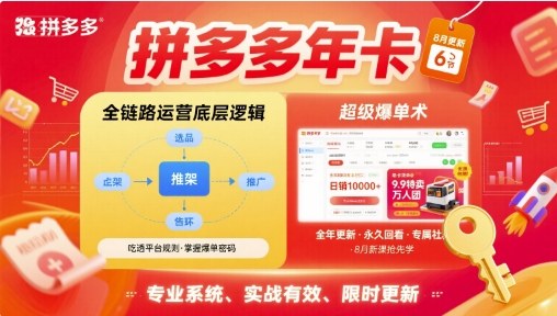 拼多多年卡,拼多多全链路运营底层逻辑,超级爆单术【更新26年6月】-1 拼多多年卡,拼多多全链路运营底层逻辑,超级爆单术【更新26年6月】
