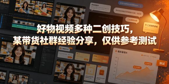 好物视频多种二创技巧,某带货社群经验分享,仅供参考测试-1 好物视频多种二创技巧,某带货社群经验分享,仅供参考测试