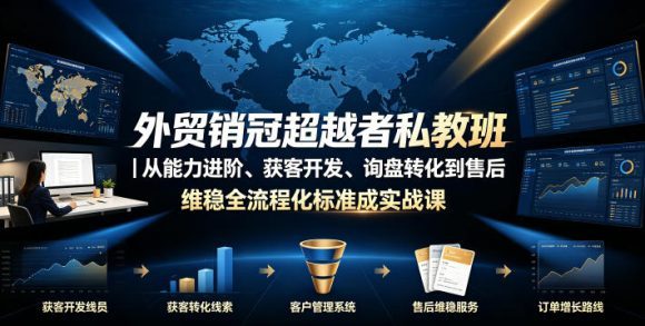 外贸销冠超越者私教班|从能力进阶、获客开发、询盘转化到售后维稳全流程标准化成交实战课-1 外贸销冠超越者私教班|从能力进阶、获客开发、询盘转化到售后维稳全流程标准化成交实战课