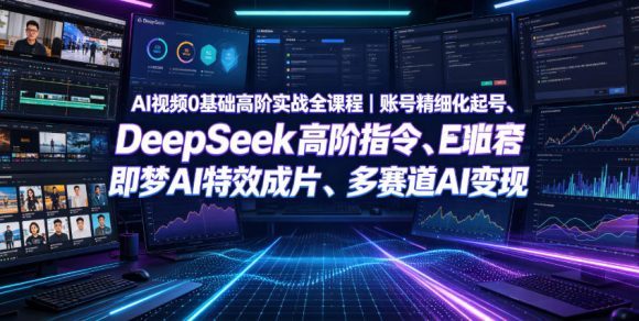 AI视频0基础高阶实战全课程|账号精细化起号、DeepSeek高阶指令、即梦AI特效成片、多赛道AI短视频量产变现-1 AI视频0基础高阶实战全课程|账号精细化起号、DeepSeek高阶指令、即梦AI特效成片、多赛道AI短视频量产变现