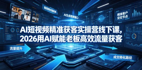 AI短视频精准获客实操营6月10-14号线下课,2026用AI赋能老板高效流量获客-1 AI短视频精准获客实操营6月10-14号线下课,2026用AI赋能老板高效流量获客
