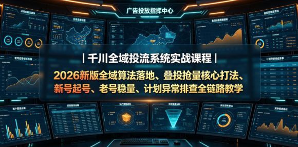 千川全域投流系统实战课程|2026新版全域算法落地、叠投抢量核心打法、新号起号、老号稳量、计划异常排查全链路教学-1 千川全域投流系统实战课程|2026新版全域算法落地、叠投抢量核心打法、新号起号、老号稳量、计划异常排查全链路教学