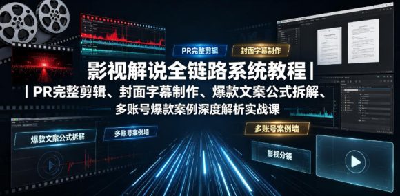 影视解说全链路系统教程|PR完整剪辑、封面字幕制作、爆款文案公式拆解、多账号爆款案例深度解析实战课-1 影视解说全链路系统教程|PR完整剪辑、封面字幕制作、爆款文案公式拆解、多账号爆款案例深度解析实战课