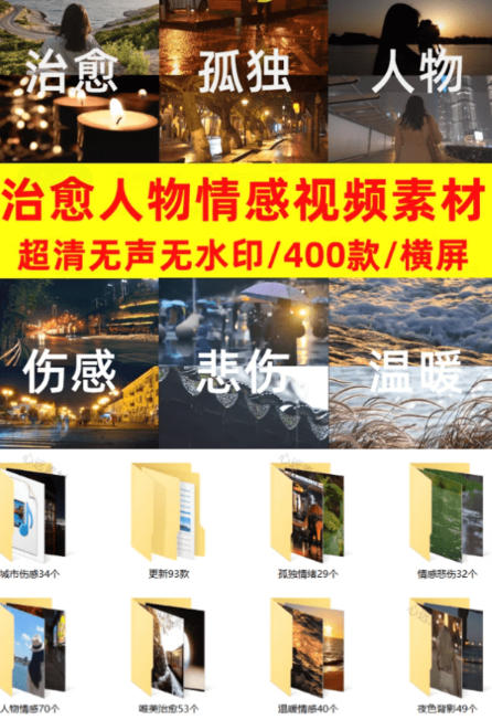爆款短视频常用视频素材!抖音治愈伤感人物情感视频素材,400款合集,无声无水印,视频感氛围拉满-2 爆款短视频常用视频素材!抖音治愈伤感人物情感视频素材,400款合集,无声无水印,视频感氛围拉满