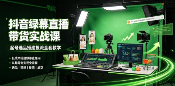 某社群抖音绿幕直播带货实战课,起号选品搭建投流全套教学,低成本搭建绿幕直播间-1 某社群抖音绿幕直播带货实战课,起号选品搭建投流全套教学,低成本搭建绿幕直播间