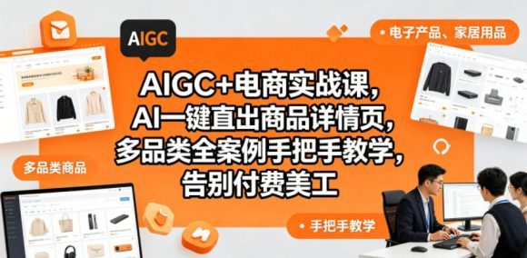 AIGC+电商实战课,AI一键直出商品详情页,多品类全案例手把手教学,告别付费美工(更新0704)-1 AIGC+电商实战课,AI一键直出商品详情页,多品类全案例手把手教学,告别付费美工(更新0704)