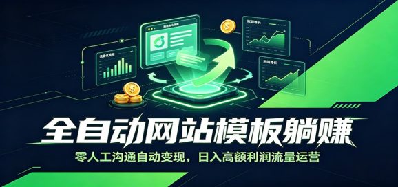 全自动网站模板躺赚:零人工沟通自动变现,日入高额利润流量运营-1 全自动网站模板躺赚:零人工沟通自动变现,日入高额利润流量运营