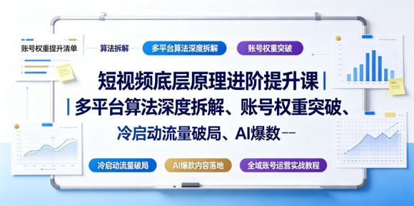 短视频底层原理进阶提升课|多平台算法深度拆解、账号权重突破、冷启动流量破局、AI爆款内容落地与全域账号运营实战教程-1 短视频底层原理进阶提升课|多平台算法深度拆解、账号权重突破、冷启动流量破局、AI爆款内容落地与全域账号运营实战教程