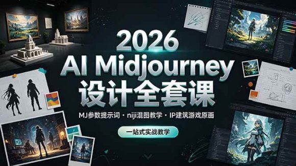 2026 AI Midjourney设计全套课,MJ参数提示词niji混图教学,IP建筑游戏原画一站式实战教学-1 2026 AI Midjourney设计全套课,MJ参数提示词niji混图教学,IP建筑游戏原画一站式实战教学
