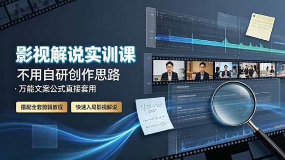 影视解说实训课:不用自研创作思路,万能文案公式直接套用,搭配全套剪辑教程,快速入局影视解说-1 影视解说实训课:不用自研创作思路,万能文案公式直接套用,搭配全套剪辑教程,快速入局影视解说