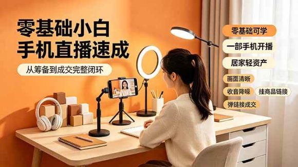 零基础小白手机直播速成,从筹备到成交完整闭环,适配苹果安卓系统,解决杂音卡顿留人难问题-1 零基础小白手机直播速成,从筹备到成交完整闭环,适配苹果安卓系统,解决杂音卡顿留人难问题