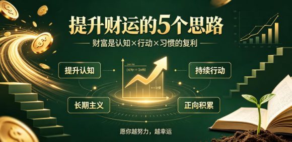 付费文章:提升财运的5个思路——财富是认知x行动x习惯的复利,愿你越努力,越幸运-1 付费文章:提升财运的5个思路——财富是认知x行动x习惯的复利,愿你越努力,越幸运