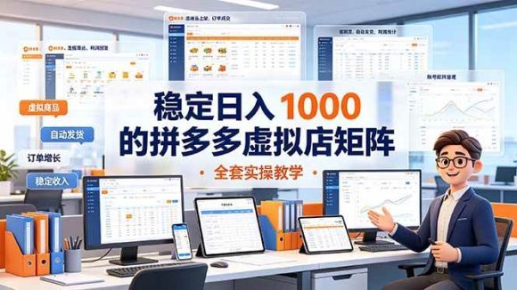 稳定日入 1000 的拼多多虚拟店矩阵,全套实操教学-1 稳定日入 1000 的拼多多虚拟店矩阵,全套实操教学