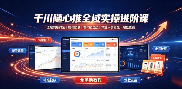 千川随心推全域实操进阶课|全域流量打法、新号起量、老号破层级、精准人群投放、爆款选品全落地教程-1 千川随心推全域实操进阶课|全域流量打法、新号起量、老号破层级、精准人群投放、爆款选品全落地教程