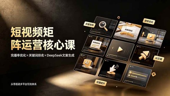 短视频矩阵运营核心课:完播率优化×关键词排名×DeepSeek文案生成,从零搭建多平台引流体系-1 短视频矩阵运营核心课:完播率优化×关键词排名×DeepSeek文案生成,从零搭建多平台引流体系