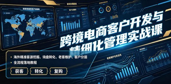 跨境电商客户开发与精细化管理实战课|海外精准客源挖掘、询盘转化、老客维护、客户分层全流程落地教程-1 跨境电商客户开发与精细化管理实战课|海外精准客源挖掘、询盘转化、老客维护、客户分层全流程落地教程