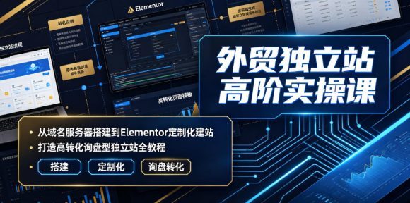 外贸独立站高阶实操课|从域名服务器搭建到Elementor定制化建站,打造高转化询盘型独立站全教程-1 外贸独立站高阶实操课|从域名服务器搭建到Elementor定制化建站,打造高转化询盘型独立站全教程