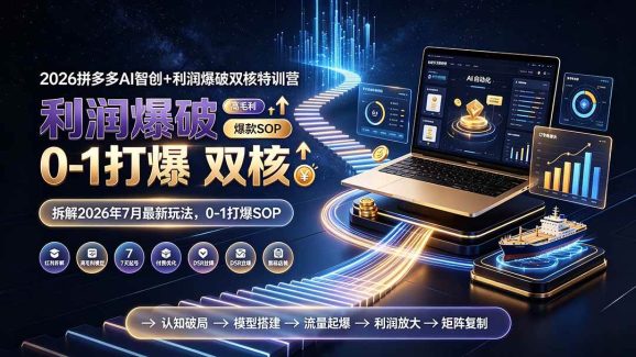 2026拼多多AI智创+利润爆破双核特训营-拆解2026年7月最新玩法,0-1打爆SOP-1 2026拼多多AI智创+利润爆破双核特训营-拆解2026年7月最新玩法,0-1打爆SOP