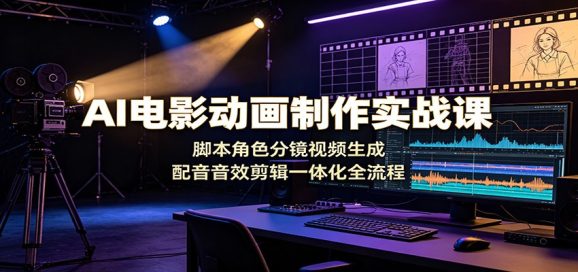AI电影动画制作实战课:脚本角色分镜视频生成,配音音效剪辑一体化全流程-1 AI电影动画制作实战课:脚本角色分镜视频生成,配音音效剪辑一体化全流程
