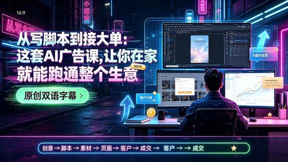 从写脚本到接大单:这套AI广告课,让你在家就能跑通整个生意【原创双语字幕】-1 从写脚本到接大单:这套AI广告课,让你在家就能跑通整个生意【原创双语字幕】