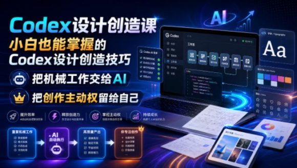 Codex设计创造课,小白也能掌握的Codex设计创造技巧,把机械工作交给AI,把创作主动权留给自己-1 Codex设计创造课,小白也能掌握的Codex设计创造技巧,把机械工作交给AI,把创作主动权留给自己