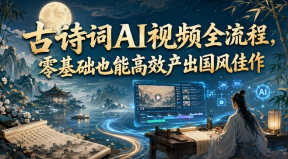 古诗词AI视频全流程,零基础也能高效产出国风佳作-1 古诗词AI视频全流程,零基础也能高效产出国风佳作