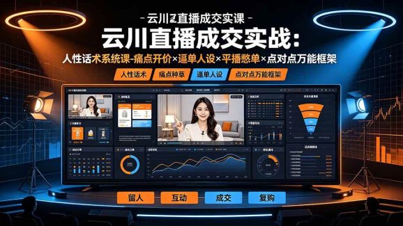 云川直播成交实战:人性话术系统课-痛点种草×塑品开价×逼单人设×平播憋单×点对点万能框架-1 云川直播成交实战:人性话术系统课-痛点种草×塑品开价×逼单人设×平播憋单×点对点万能框架
