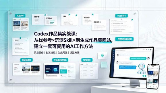 Codex作品集实战课:从找参考×沉淀Skill×到生成作品集网站,建立一套可复用的AI工作方法-1 Codex作品集实战课:从找参考×沉淀Skill×到生成作品集网站,建立一套可复用的AI工作方法