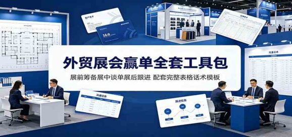 外贸展会赢单全套工具包:展前筹备展中谈单展后跟进,配套完整表格话术模板-1 外贸展会赢单全套工具包:展前筹备展中谈单展后跟进,配套完整表格话术模板
