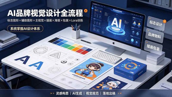 AI品牌视觉设计全流程:标志图形×辅助图形×主视觉×插画×海报×包装×Lora训练,系统掌握AI设计体系-1 AI品牌视觉设计全流程:标志图形×辅助图形×主视觉×插画×海报×包装×Lora训练,系统掌握AI设计体系