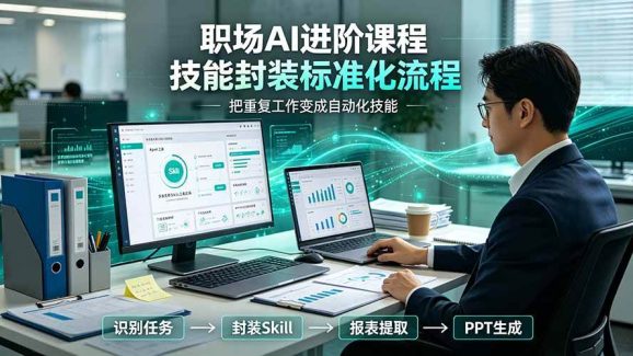 职场AI进阶课程;多类实用Skill工具实操,专属技能封装标准化流程,报表行业报告一键提取核心内容-1 职场AI进阶课程;多类实用Skill工具实操,专属技能封装标准化流程,报表行业报告一键提取核心内容