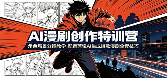 AI漫剧创作特训营:角色场景分镜教学,配音剪辑AI生成爆款漫剧全套技巧-1 AI漫剧创作特训营:角色场景分镜教学,配音剪辑AI生成爆款漫剧全套技巧