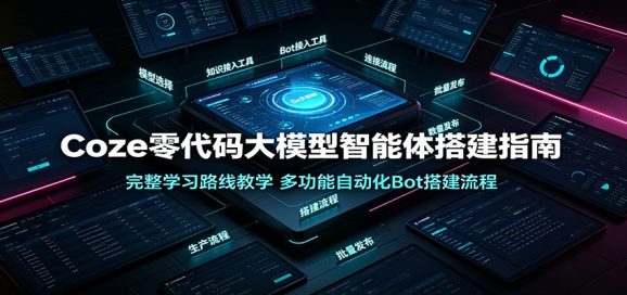 Coze零代码大模型智能体搭建指南:完整学习路线教学,多功能自动化Bot搭建流程-1 Coze零代码大模型智能体搭建指南:完整学习路线教学,多功能自动化Bot搭建流程