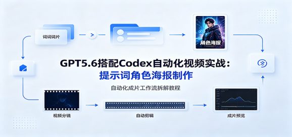 GPT5.6搭配Codex自动化视频实战:提示词角色海报制作,自动化成片工作流拆解教程-1 GPT5.6搭配Codex自动化视频实战:提示词角色海报制作,自动化成片工作流拆解教程