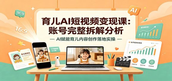 育儿AI短视频变现课:账号完整拆解分析,AI赋能育儿内容创作落地实操-1 育儿AI短视频变现课:账号完整拆解分析,AI赋能育儿内容创作落地实操