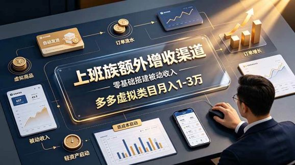 上班族额外增收渠道,零基础搭建被动收入,多多虚拟类目月入 1-3 万-1 上班族额外增收渠道,零基础搭建被动收入,多多虚拟类目月入 1-3 万