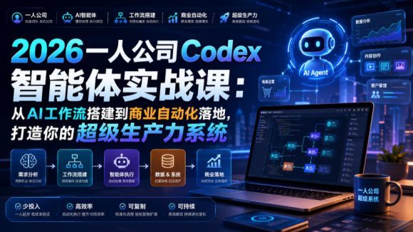 2026一人公司Codex智能体实战课:从AI工作流搭建到商业自动化落地,打造你的超级生产力系统-1 2026一人公司Codex智能体实战课:从AI工作流搭建到商业自动化落地,打造你的超级生产力系统