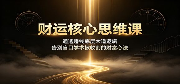 财运核心思维课:通透赚钱底层大道逻辑,告别盲目学术被收割的财富心法-1 财运核心思维课:通透赚钱底层大道逻辑,告别盲目学术被收割的财富心法