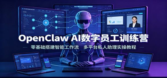 OpenClaw AI数字员工训练营:零基础搭建智能工作流,多平台私人助理实操教程-1 OpenClaw AI数字员工训练营:零基础搭建智能工作流,多平台私人助理实操教程