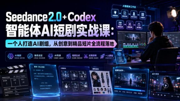 Seedance2.0+Codex智能体AI短剧实战课:一个人打造AI剧组,从创意到精品短片全流程-1 Seedance2.0+Codex智能体AI短剧实战课:一个人打造AI剧组,从创意到精品短片全流程