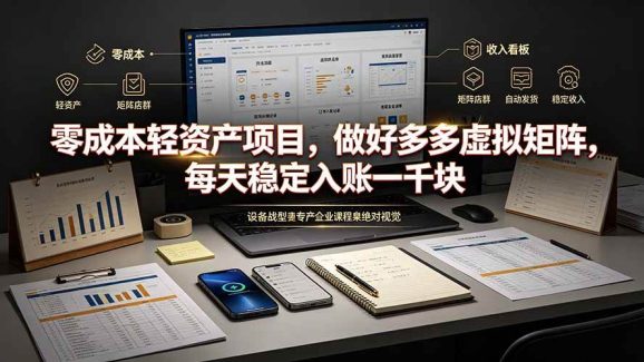 零成本轻资产项目,做好多多虚拟矩阵,每天稳定入账一千块-1 零成本轻资产项目,做好多多虚拟矩阵,每天稳定入账一千块