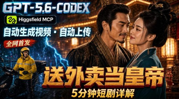 GPT-5.6 Codex+Higgsfield MCP:一条指令生成5分钟短剧并自动上传YouTube(油管)-1 GPT-5.6 Codex+Higgsfield MCP:一条指令生成5分钟短剧并自动上传YouTube(油管)