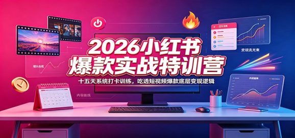 2026小红书爆款实战特训营:十五天系统打卡训练,吃透短视频爆款底层变现逻辑-1 2026小红书爆款实战特训营:十五天系统打卡训练,吃透短视频爆款底层变现逻辑
