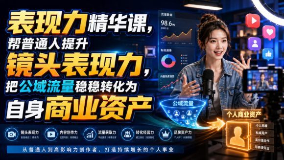 表现力精华课,帮普通人提升镜头表现力,把公域流量稳稳转化为自身商业资产-1 表现力精华课,帮普通人提升镜头表现力,把公域流量稳稳转化为自身商业资产
