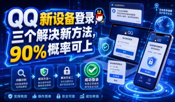QQ新设备登录，三个解决新方法，90%概率可上