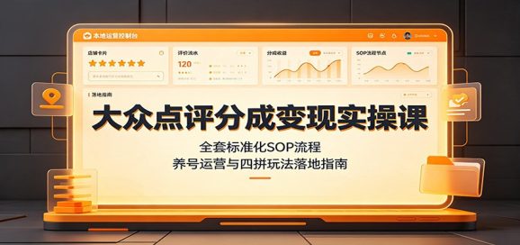 大众点评分成变现实操课:全套标准化SOP流程,养号运营与四拼玩法落地指南-1 大众点评分成变现实操课:全套标准化SOP流程,养号运营与四拼玩法落地指南