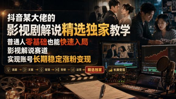 抖音某大佬的影视剧解说精选独家教学,普通人零基础也能快速入局影视解说赛道,实现账号长期稳定变现-1 抖音某大佬的影视剧解说精选独家教学,普通人零基础也能快速入局影视解说赛道,实现账号长期稳定变现
