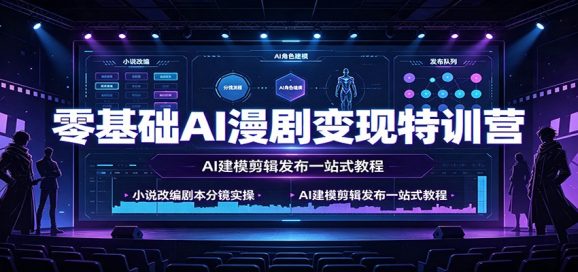 零基础AI漫剧变现特训营:小说改编剧本分镜实操,AI建模剪辑发布一站式教程-1 零基础AI漫剧变现特训营:小说改编剧本分镜实操,AI建模剪辑发布一站式教程