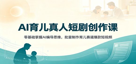 AI育儿真人短剧创作课:零基础掌握AI编导思维,批量制作育儿赛道爆款短视频-1 AI育儿真人短剧创作课:零基础掌握AI编导思维,批量制作育儿赛道爆款短视频