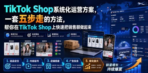 TikTok Shop系统化运营方案，一套五步走的方法，帮你在TikTok Shop上快速把销售额做起来【原创双语字幕】